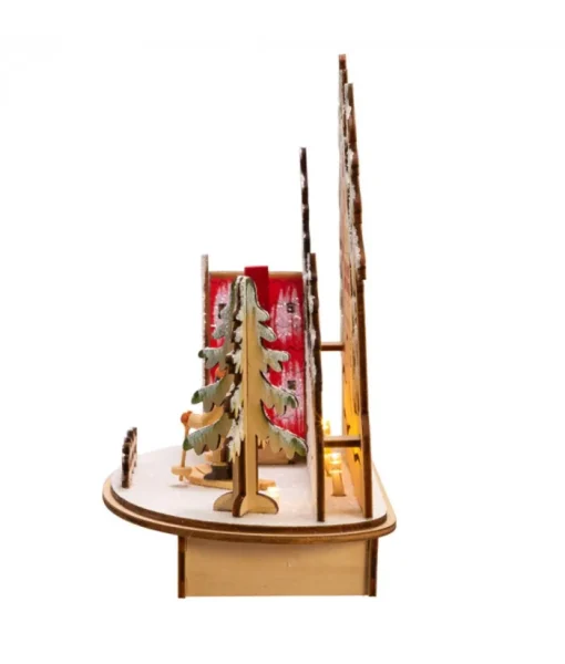 Boutique de Noël Usb & Led*Wooden Ski Resort Village