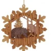 Boutique de Noël Rustic*Wooden Wreath With Bear Ornament