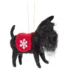 Boutique de Noël Family & Friends*Xmas Tree Ornament, Woolly Black Schanuzer With Red Coat