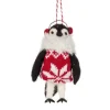 Boutique de Noël Autumn & Halloween*Xmas Tree Ornament, Woolly Penguin In A Red Snowflake Sweater