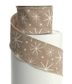 Boutique de Noël Christmas Classics*2.5"X10Y,Ruban Beige+Stars