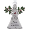 Boutique de Noël Religion*Zinc Angel Ornament, With "Jesus" Message